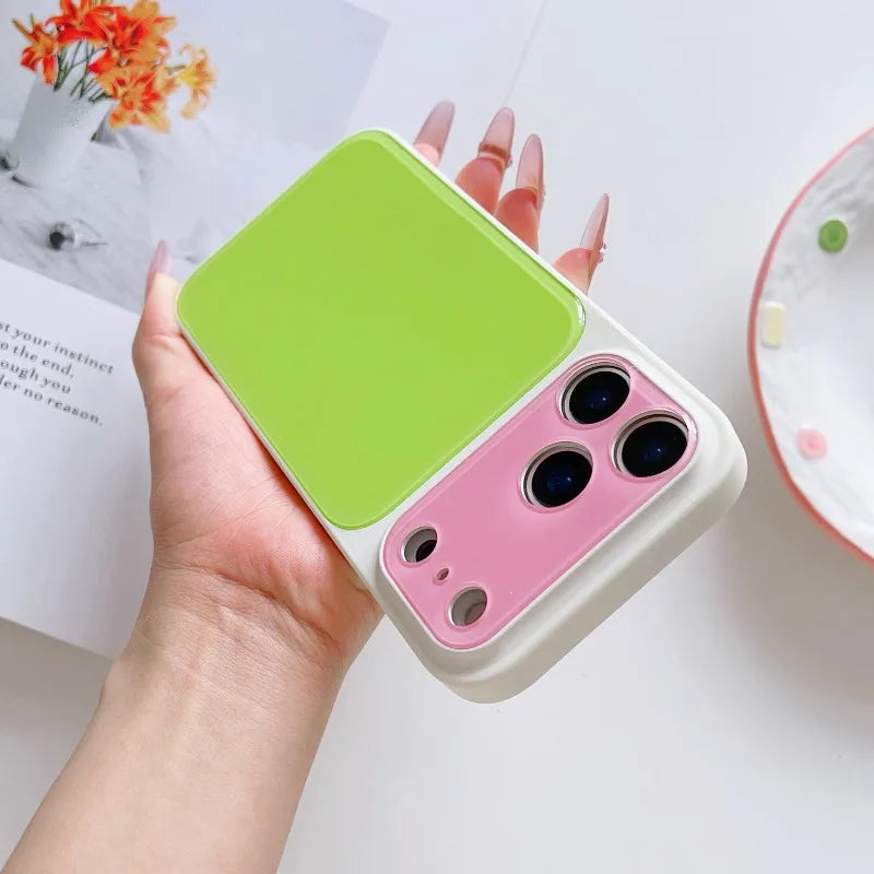 Farbenfrohe Kontrast-Schutzhülle für iPhone 18 Pro & iPhone 18 Pro Max – Sommerliche Hülle mit Fallschutz Kaufschwan® Grün Pink iPhone 18 Pro Max