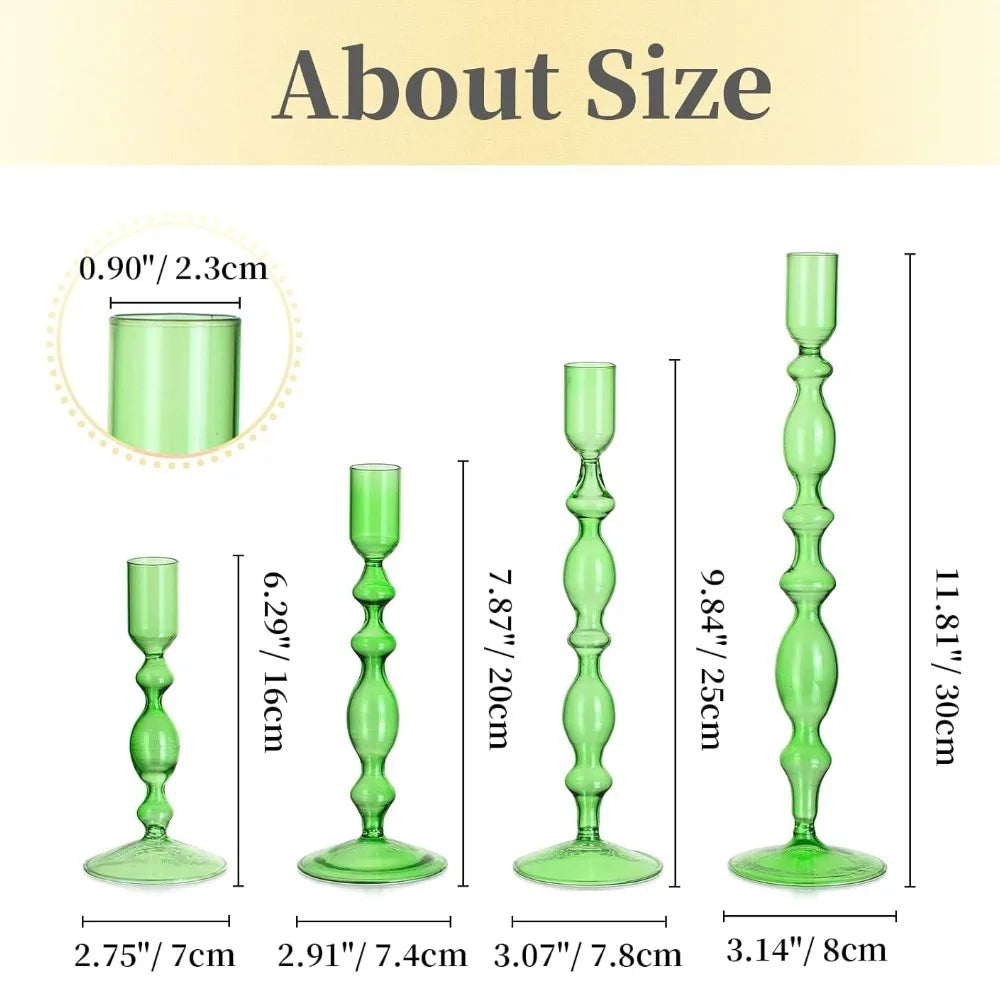 Transparente (3 Stück) Kerzenhalter – Elegante Gewellte Kerzenständer für Stabkerzen zur Wohn- & Party Dekoration