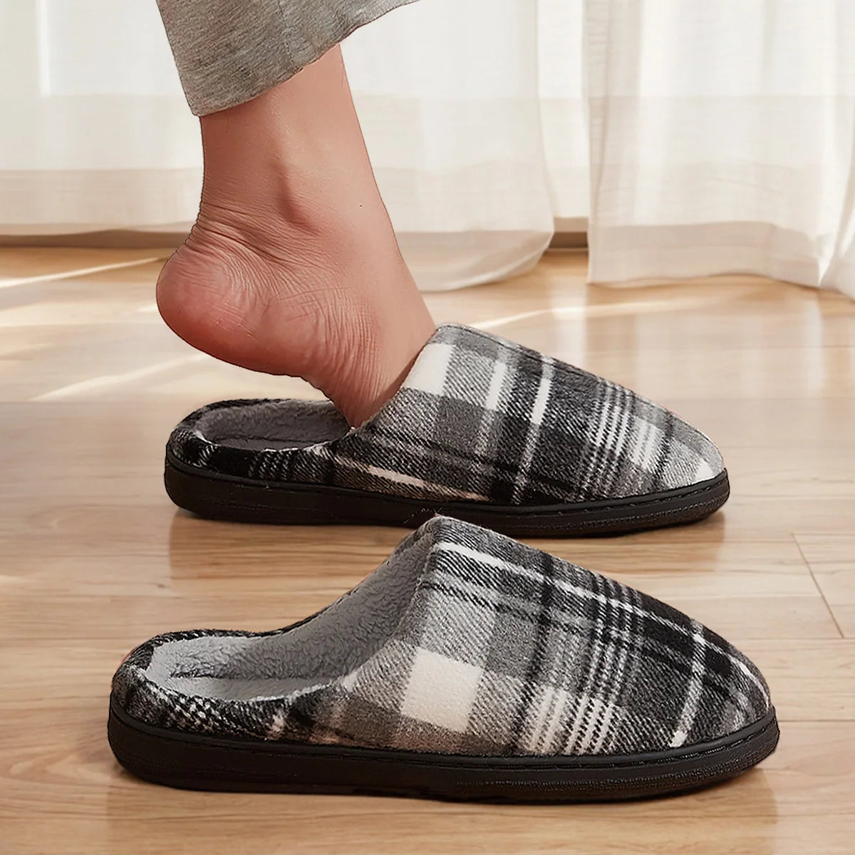 Herren Plüsch Hausschuhe | Bequeme Memory Foam Schuhe | Winter Warm & Weich Schlafzimmer Hausschuhe Kaufschwan®