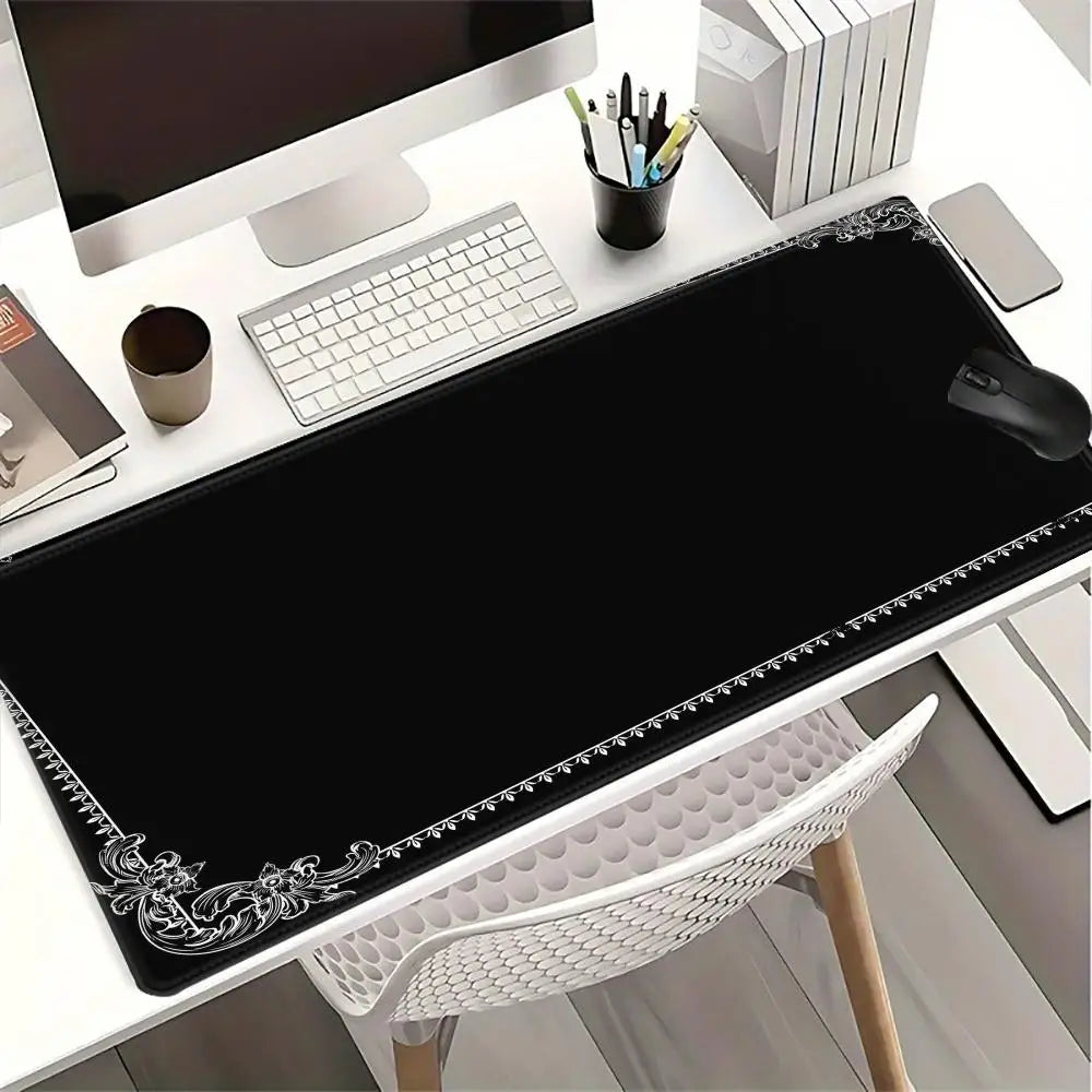 Schwarzes Barock XXL Mauspad – 90x40cm Große Schreibtischmatte für Tastatur und Büro Kaufschwan®