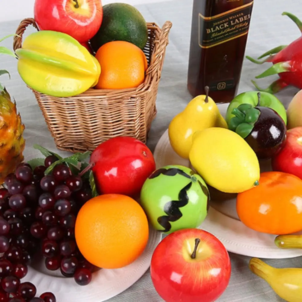 Hochwertiges Lebensmittelmodell als Tischdekoration – Simulierte Künstliche Früchte mit Apfel, Pfirsich, Zitrone & Orange Kaufschwan®