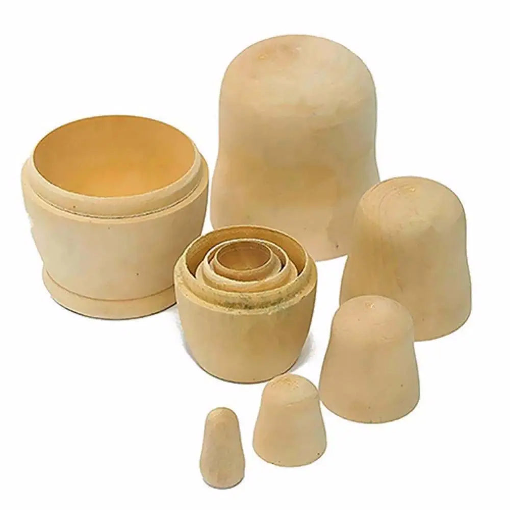 Unbemalte Holz-Matrjoschka – DIY Russische Nestpuppen | Leere Holzrohlinge für Schreibtisch- & Wohn-Dekoration