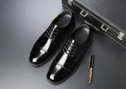 Herren Schnürschuhe mit Runder Spitze – Klassische Business- & Freizeitschuhe | Elegante Lederschuhe für Frühjahr & Herbst Kaufschwan®