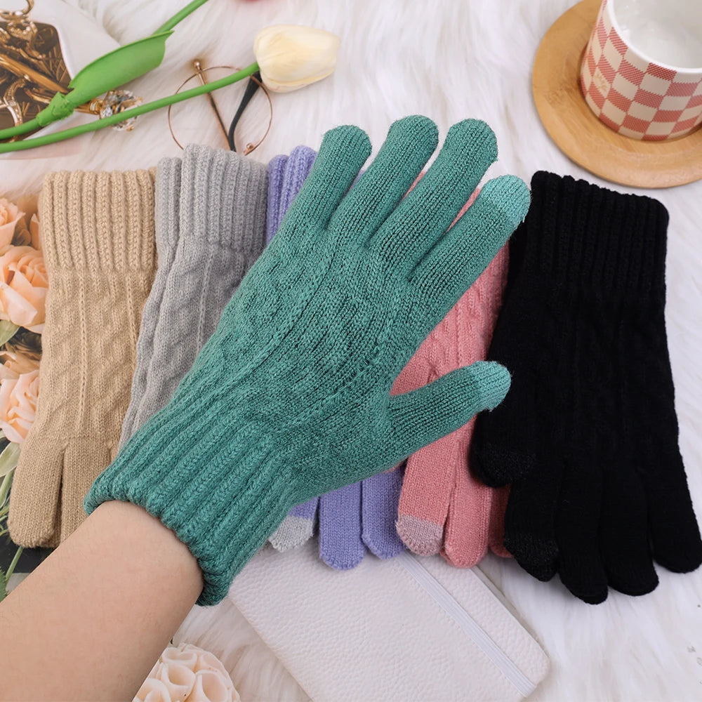 Unisex Winterhandschuhe – Warme Strickhandschuhe mit Fleece-Futter | Touchscreen Vollfinger Handschuhe für Damen & Herren, Fahrrad & Autofahren Kaufschwan®