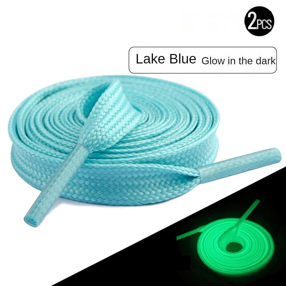 Leuchtende Schnürsenkel – Im Dunkeln Leuchtende Bunte Laces | 100/120/160cm Schnürsenkel für Kinder, Sneaker & Party Accessoires Kaufschwan® Seeblau 160cm