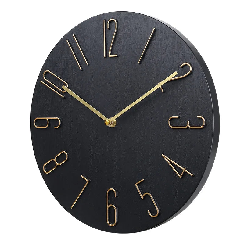 Moderne Minimalistische Luxus Wanduhr – Leise Quarz Deko Uhr Kaufschwan® Schwarz 8 Zoll
