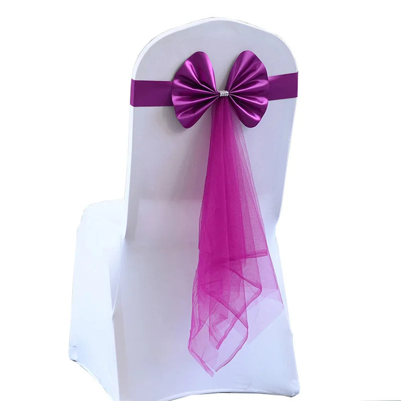 Stuhlschleifen mit Satinband – Elegante Hochzeits- & Event Dekoration Kaufschwan® Fuchsie 4 Stück
