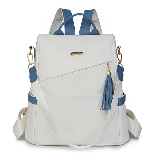 Damen Rucksack Mode | Wasserdicht Weiches Leder Schul- & Reiserucksack Kaufschwan® Hellblau