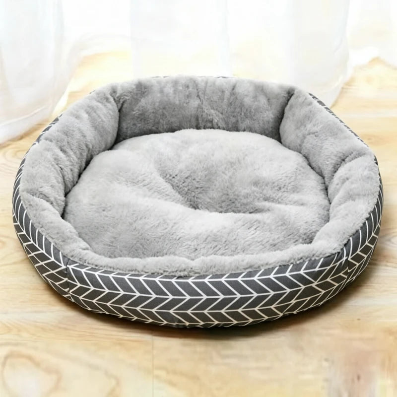 Rundes Katzennest für Katze – Niedliche Warme Schlafmatte & Kuscheliges Katzenbett Kaufschwan® Grau L