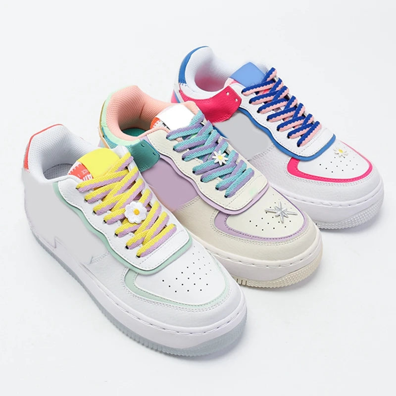 Zweifarbige Flache Schnürsenkel – Präzise Gewebte Modische Laces für Sneaker & Freizeitschuhe | Stilvolle Ersatzschnürsenkel für AF1 & Streetwear Kaufschwan®