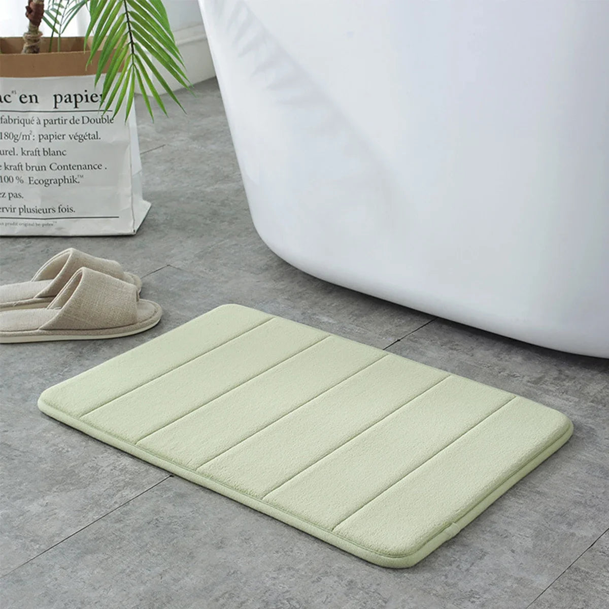 Superabsorbierende Memory-Schaum Badematte – Weicher Badezimmerteppich für Toilette, Dusche, Schlafzimmer oder Boden Kaufschwan® Grün 40x60cm