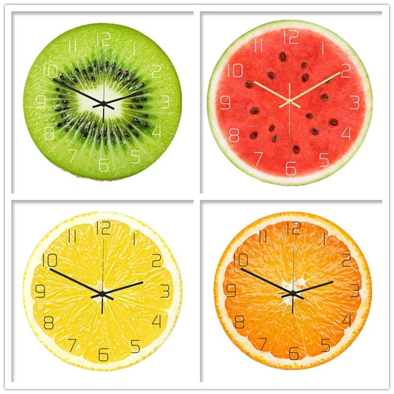 Zitrus Früchte Wanduhr – Leise Quarz Küchen Deko Uhr Kaufschwan®