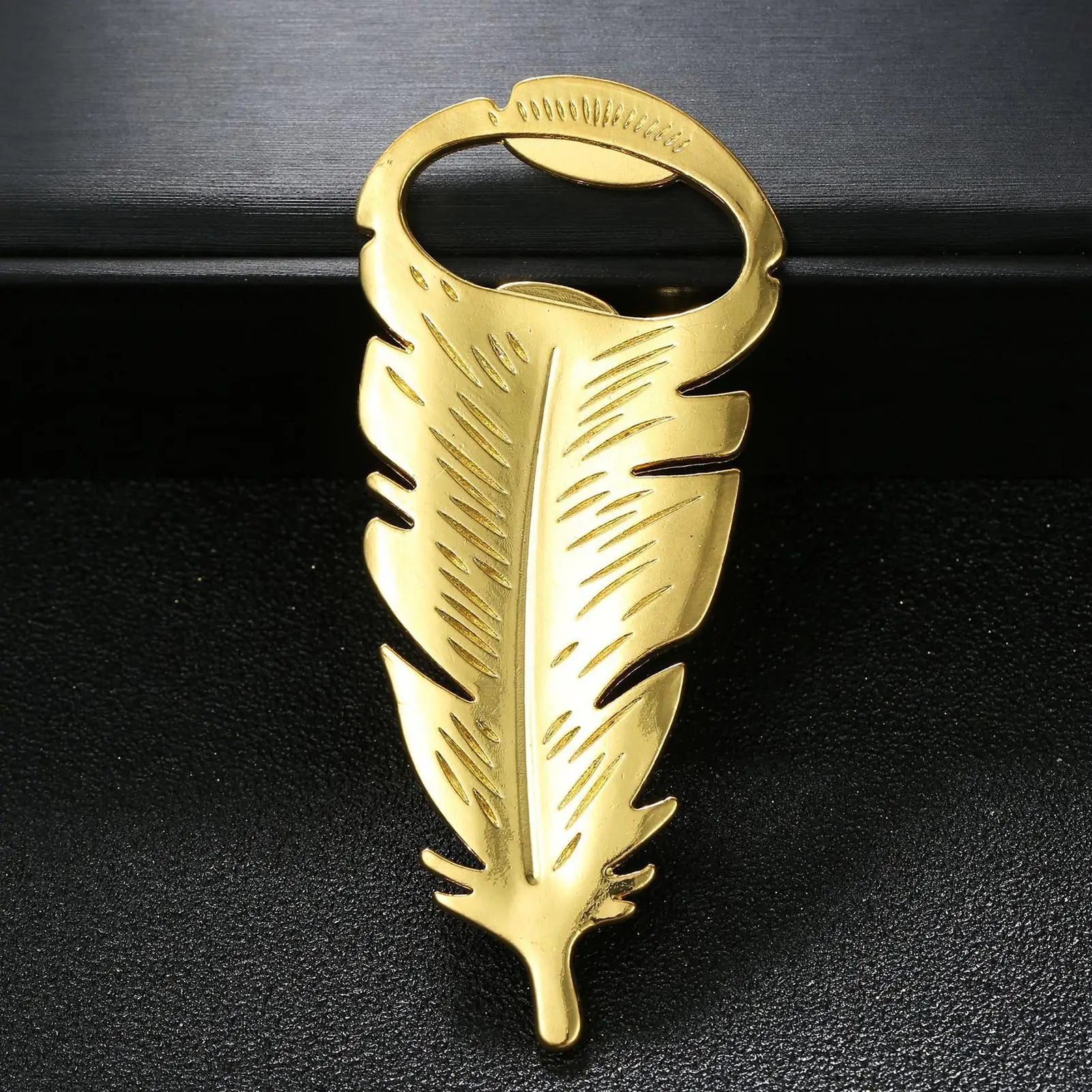 Gold Feder Flaschenöffner – Metall Bieröffner Multifunktionales Werkzeug Kaufschwan®