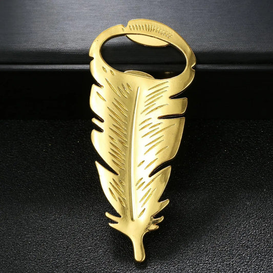Gold Feder Flaschenöffner – Metall Bieröffner Multifunktionales Werkzeug Kaufschwan®