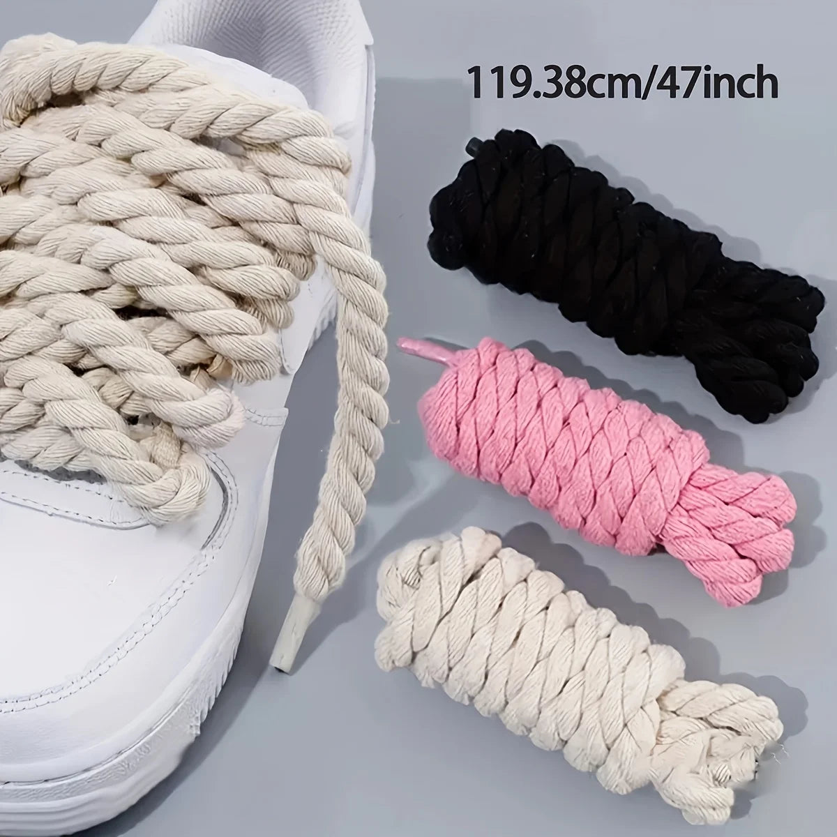 Handgefertigte Geflochtene Schnürsenkel – Robuste Dicke Canvas Laces | Modische Accessoires für Sneaker, Freizeit- & Leichte Schuhe Kaufschwan®