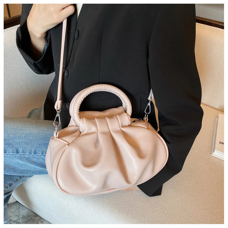 Retro Schultertasche mit Falten-Design – Mehrfarbige Damen Crossbody Handtasche & Elegante Top-Handle Bag Kaufschwan®