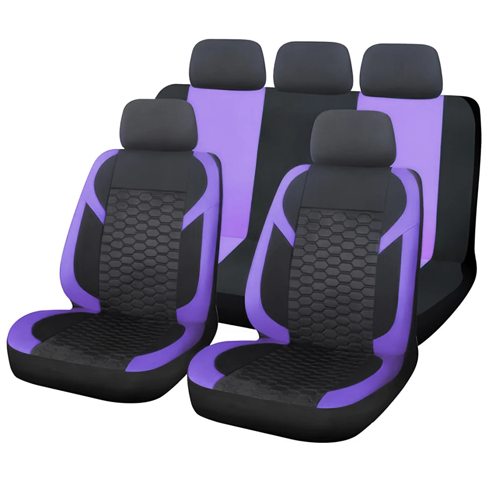 Universelle Autositzbezüge – Atmungsaktives Polyester mit Wabenmuster für Auto, SUV, Van & LKW Kaufschwan® Lila
