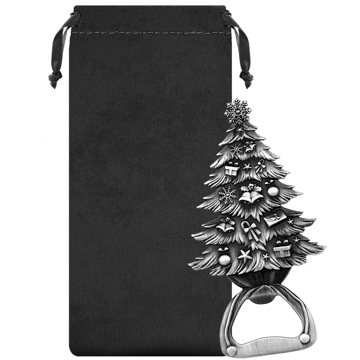 Weihnachtsbaum Flaschenöffner – Bronze/Grau/Gold Geschenk für Männer & Vater Kaufschwan® Grau mit Tasche