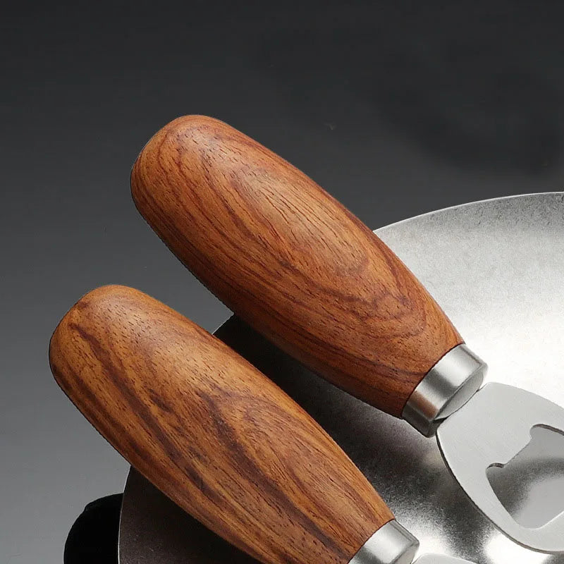Edelstahl Flaschenöffner – Bartender Werkzeug mit Holzgriff Kaufschwan®
