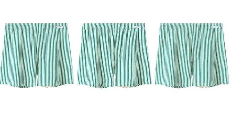 3er-Pack Herren Boxershorts aus Baumwolle – Gestreift, Locker & Atmungsaktiv | Bequeme Schlaf- & Unterwäsche Kaufschwan® 3er Set 1 S