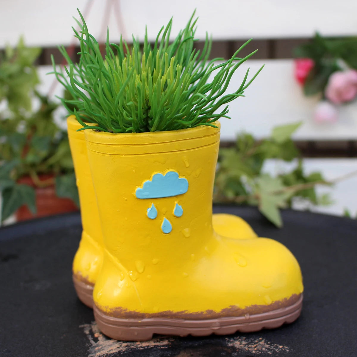 Garten-Mikrolandschaft, stiefelförmiger Blumentopf, Büro-Stiftehalter, handgefertigtes Resin-Kunsthandwerk Kaufschwan®