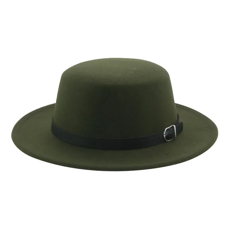 Gefilzter Herren Hut – Einfarbiger Klassischer Fedora mit Gürtelband, Casual & Formeller Winterhut