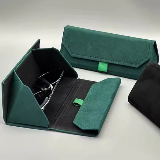 Samt Dreieck Faltbares Brillenetui – Elegantes Hartschalen Etui für Sonnenbrillen und Lesebrillen Kaufschwan®