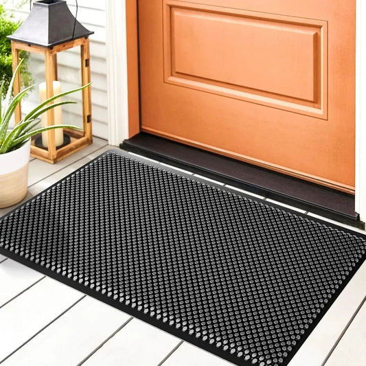 Outdoor Silikon Fußmatte – Robuste, Rutschfeste, Wasserfeste Flache Eingangsmatte Kaufschwan® Schwarz