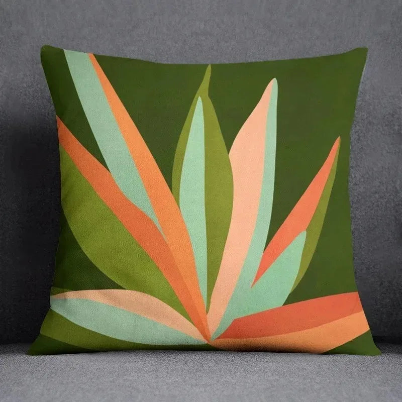 Dekokissenbezug mit Grünem Blattmuster | Sofakissen & Bettkissenhülle | Natur-inspirierte Wohn- & Schlafzimmerdeko Kaufschwan® Design 13 40x40cm