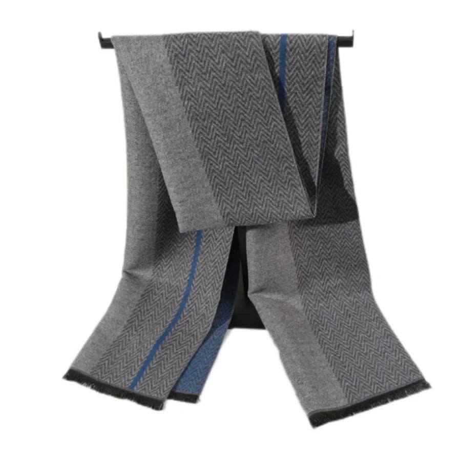 Winterschal für Herren | Karo Streifen & Paisley Jacquard | Beidseitiger Kaschmir-Imitat Halswärmer – Warm & Winddicht Kaufschwan®
