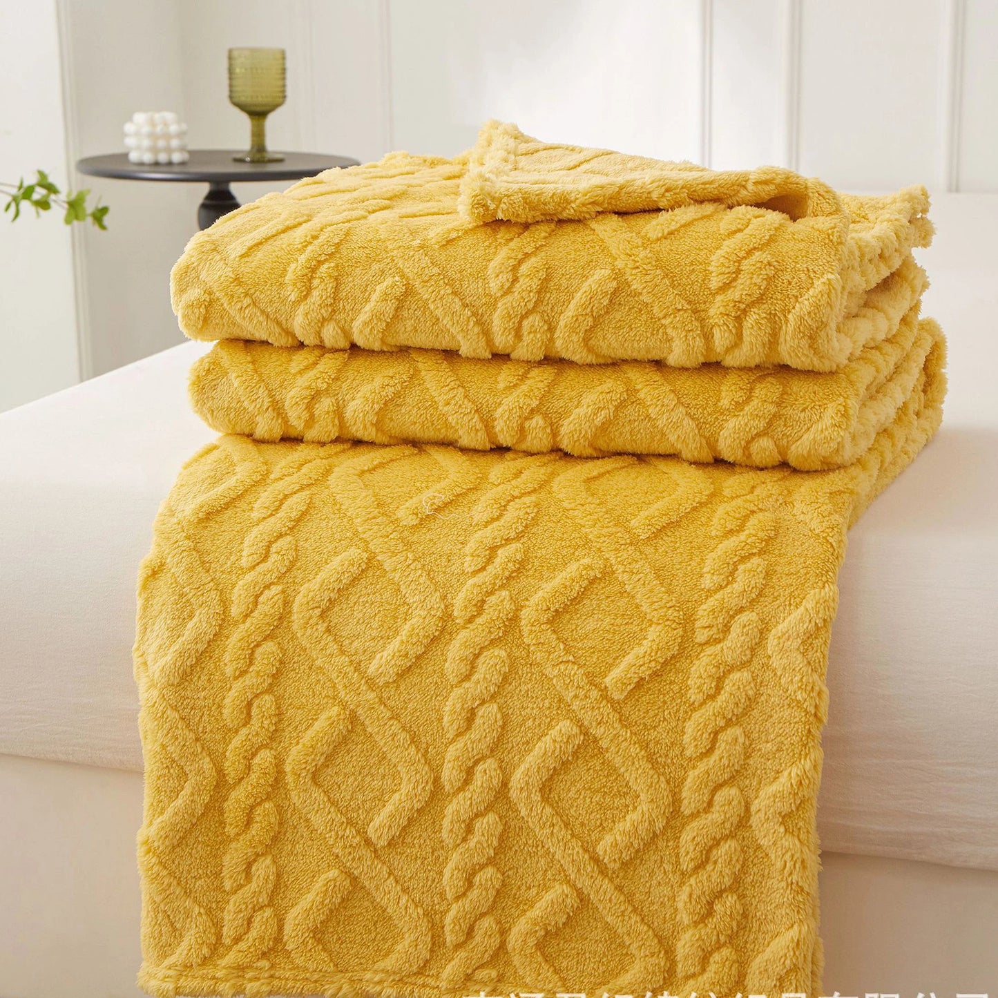 Sherpa Decke – Weicher, dicker und warmer Fleece Überwurf für Zuhause, Sofa, Neugeborene, Kinderbettwäsche & Reise Kaufschwan® Gelb 150x200cm