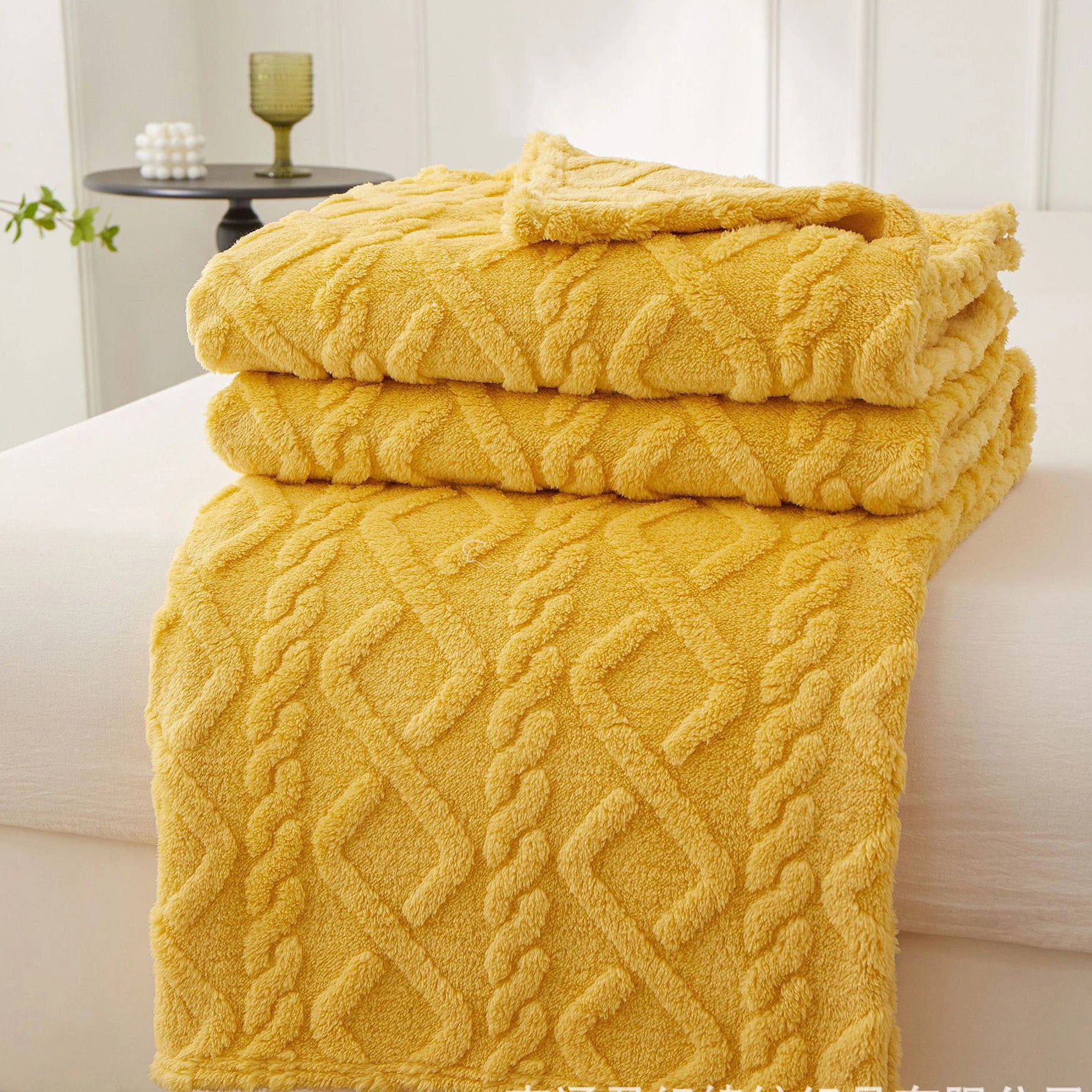 Sherpa Decke – Weicher, dicker und warmer Fleece Überwurf für Zuhause, Sofa, Neugeborene, Kinderbettwäsche & Reise Kaufschwan® Gelb 150x200cm