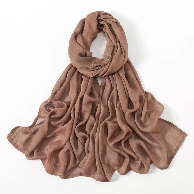 Damen Hijab Schal aus Baumwolle, Rayon & Modal – Großformat 190×85cm | Muslimisches Kopftuch, Eleganter Turban & Umschlagtuch