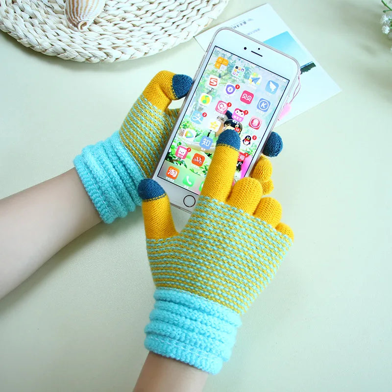 Damen Kaschmir Optik Strickhandschuhe – Warme Winterhandschuhe mit Touchscreen | Verdickte Vollfinger Handschuhe für Herbst & Winter Kaufschwan®