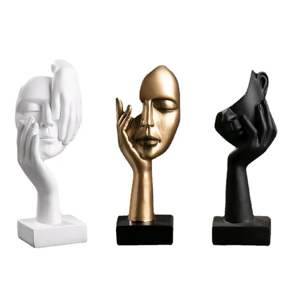 Abstrakte Resin Gesichtsstatue – Nordische Desktop Skulptur im Light-Luxury-Stil für Büro und Zuhause Kaufschwan®