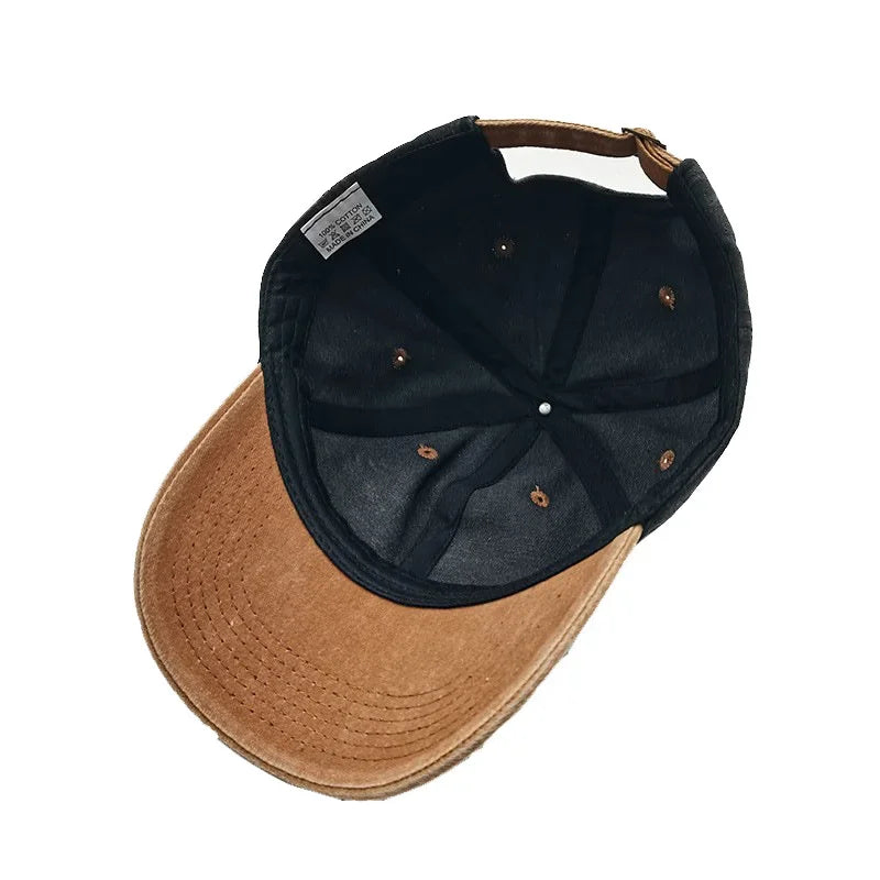 Vintage Washed Baseballkappe | Herren & Damen Farblich Abgestimmte Sonnenkappe | Lässige Snapback Hip Hop Kappe für Frühling & Sommer Kaufschwan®