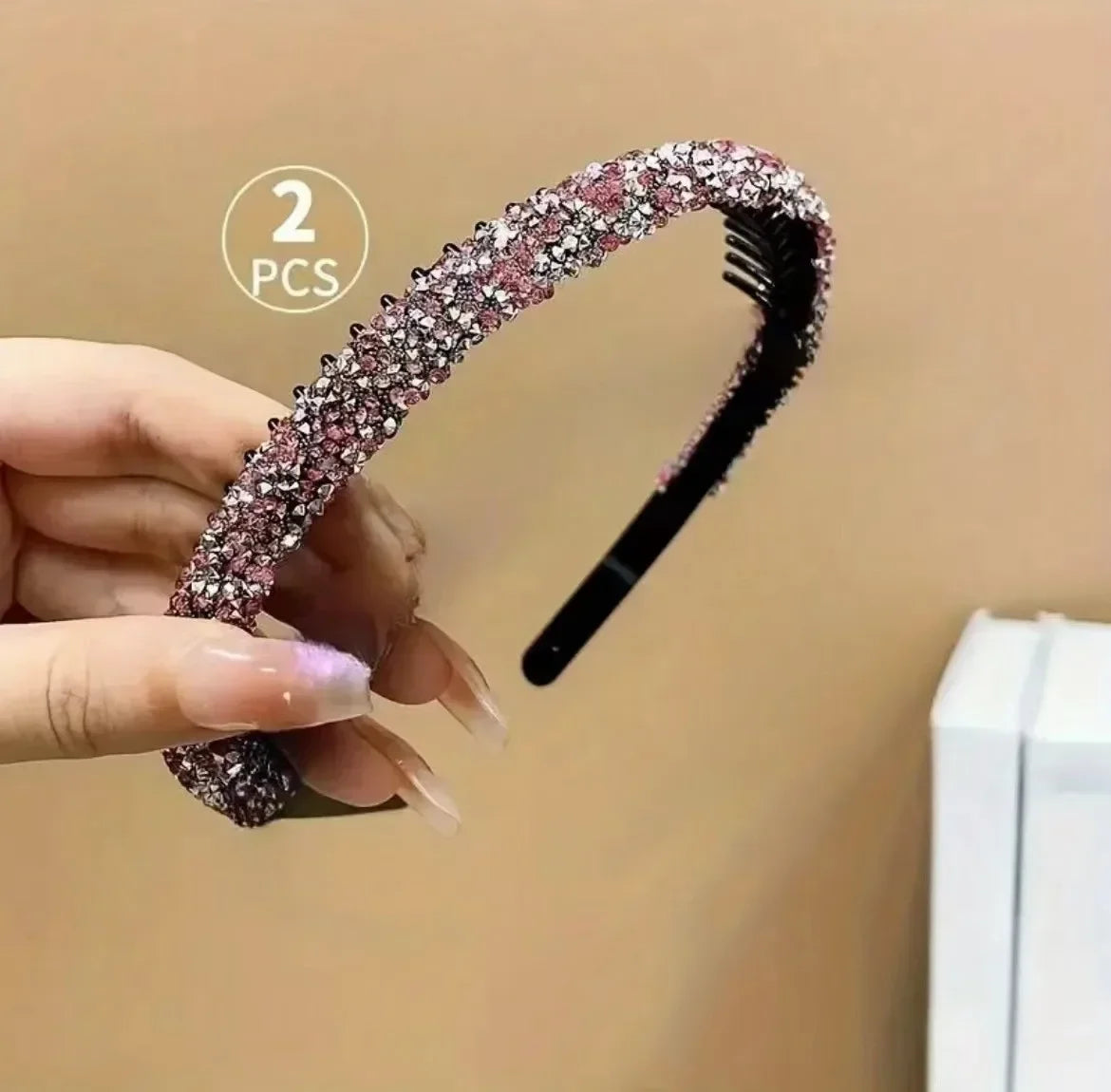 Eleganter Strass-Haarreif mit Antirutsch-Design – Kristall-Haarreif für Damen | Modisches Haaraccessoire Kaufschwan® Rosa