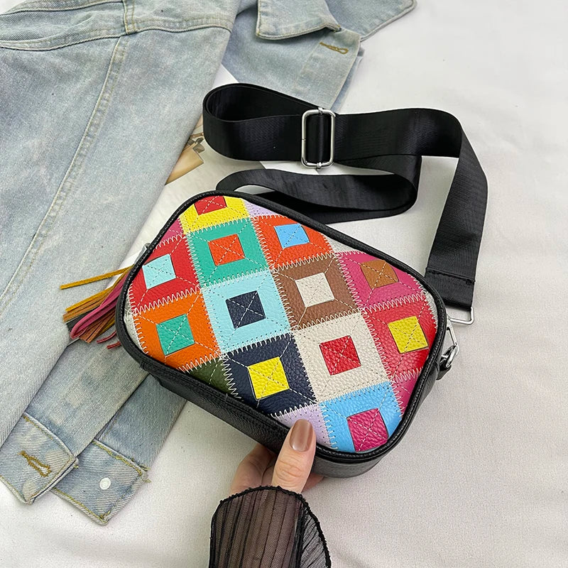 Kleine Bunte Ledertasche – Luxus Damen Handtasche, Crossbody & Schultertasche in Hochwertiger Verarbeitung