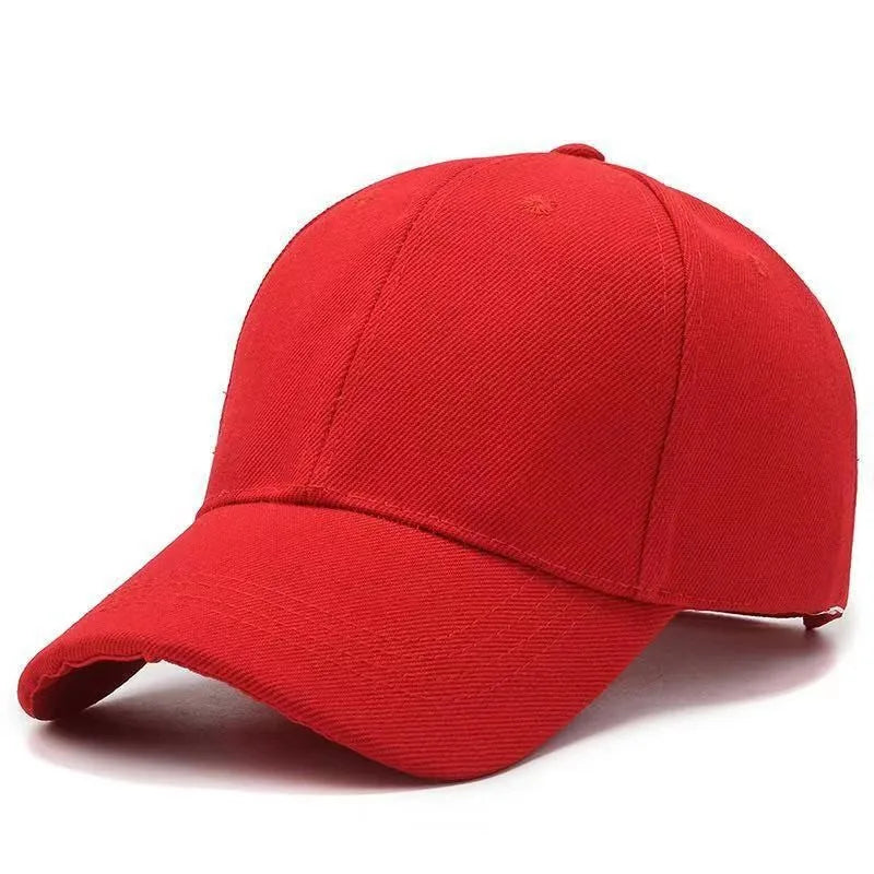 Blank Unisex Verstellbarer Dad Hat | Einfarbige Twill Baseballkappe | Günstiger Sonnenhut für Herren & Damen | Sommer, Herbst, Frühling Kaufschwan® Rot Adul(56-58cm)