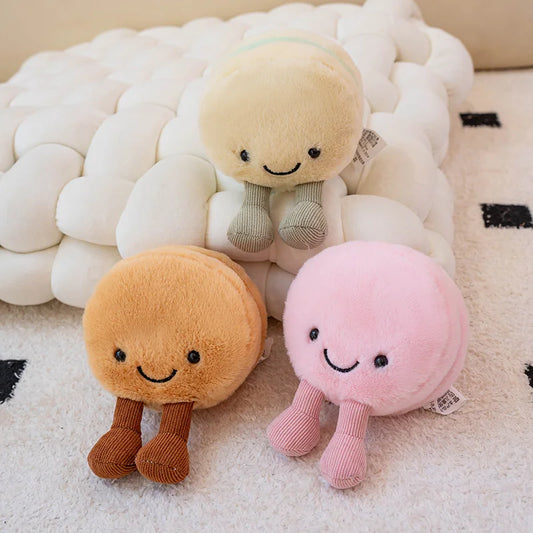 Weiches Macaron Plüschkissen | Niedlicher Dreifarbiger Gebäck-Akzent für Sofa, Bett, Büro | Rutschfest & Maschinenwaschbar Kaufschwan®