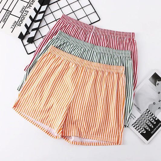 Herren Homewear Boxershorts aus Baumwolle – Locker Gestreifte Sommer Schlafshorts | Atmungsaktive Jugend Unterwäsche Cuecas Kaufschwan®