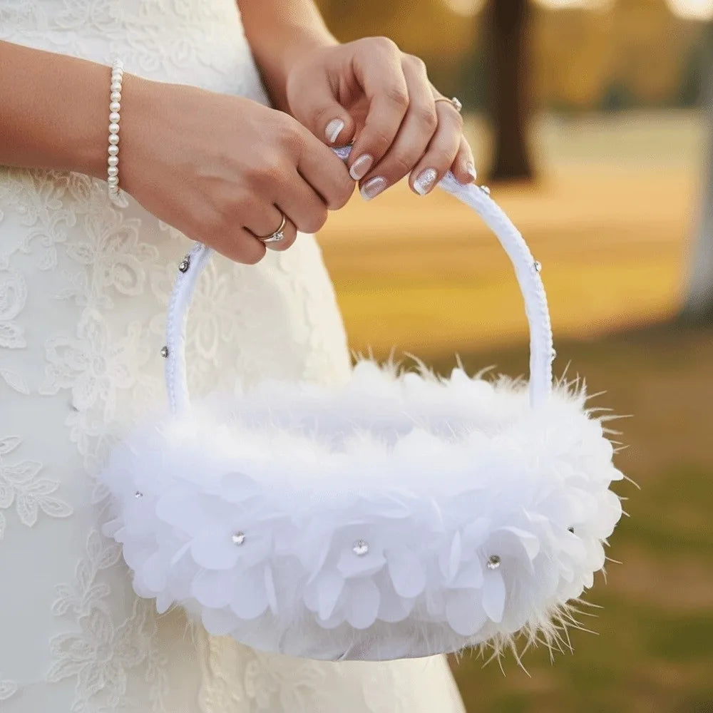 Western Stil Blumenkorb – Handgehaltener Hochzeitskorb für Braut Kaufschwan®