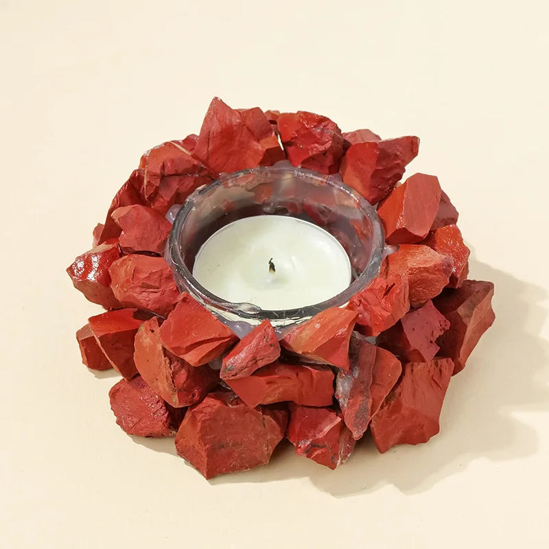 Natürlicher Kristall Rohstein Kerzenhalter – Amethyst, Citrin & Rosenquarz Aromatherapie Stein für Weihnachten & Wohndekoration Kaufschwan® Design 7