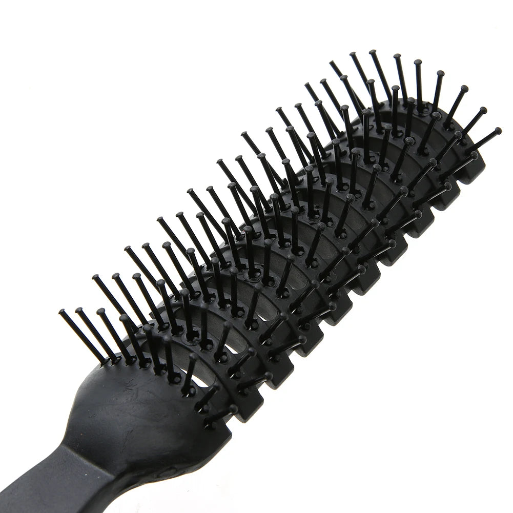 Professioneller Antistatischer Haarkamm – Schwarzer Rippengriffs Massage-Haarbürste | Styling-Tool für Damen & Herren