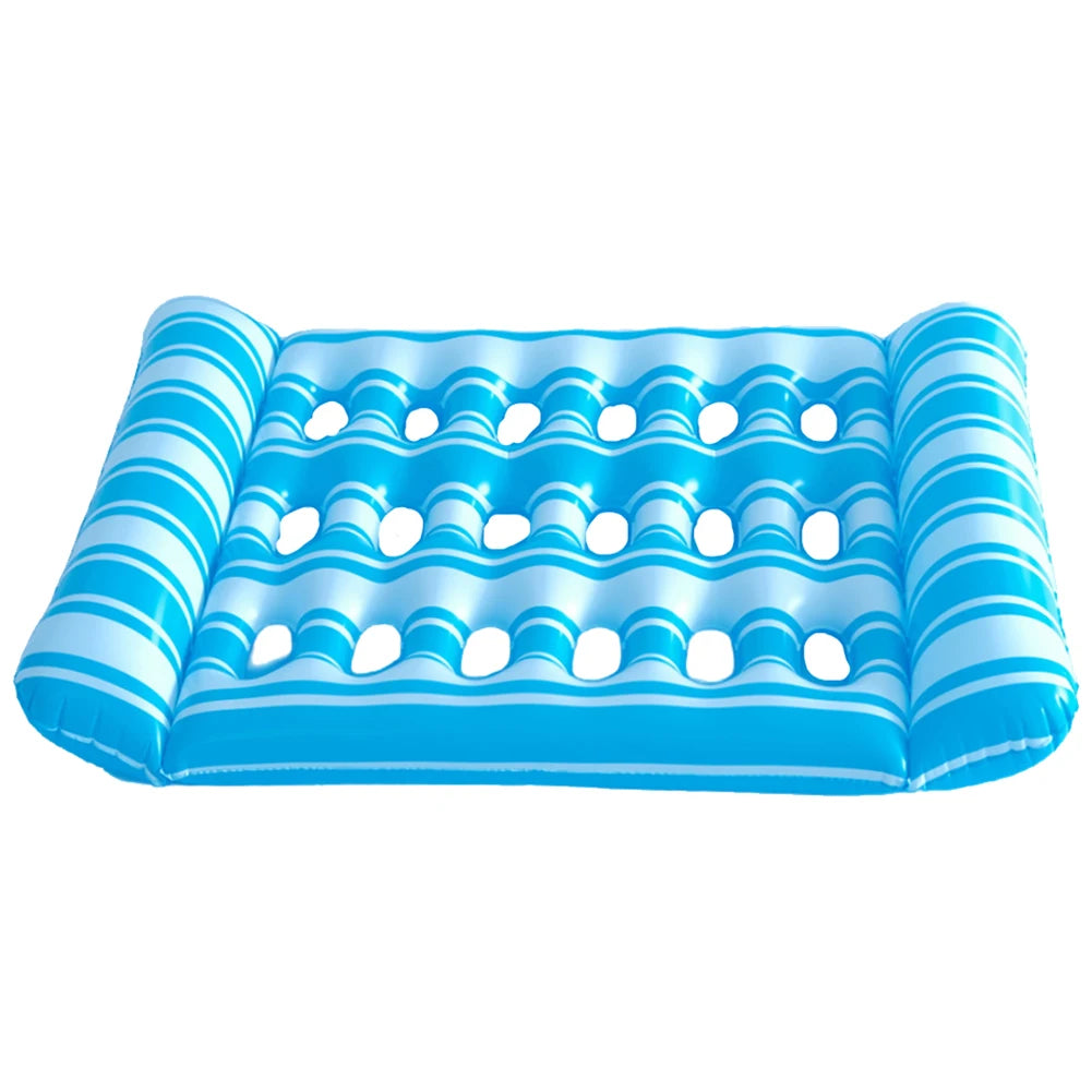 Aufblasbarer Hängematten-Liegestuhl – Wasserbett & Pool-Luftmatratze, Tragbarer Schwimmsessel Kaufschwan® Hellblau