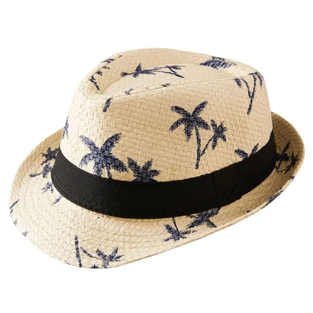 Strohhut für Damen & Herren – Atmungsaktiver Cowboy Sonnenhut mit breiter Krempe, Sommer Beach Jazz Cap Kaufschwan® Beige 5