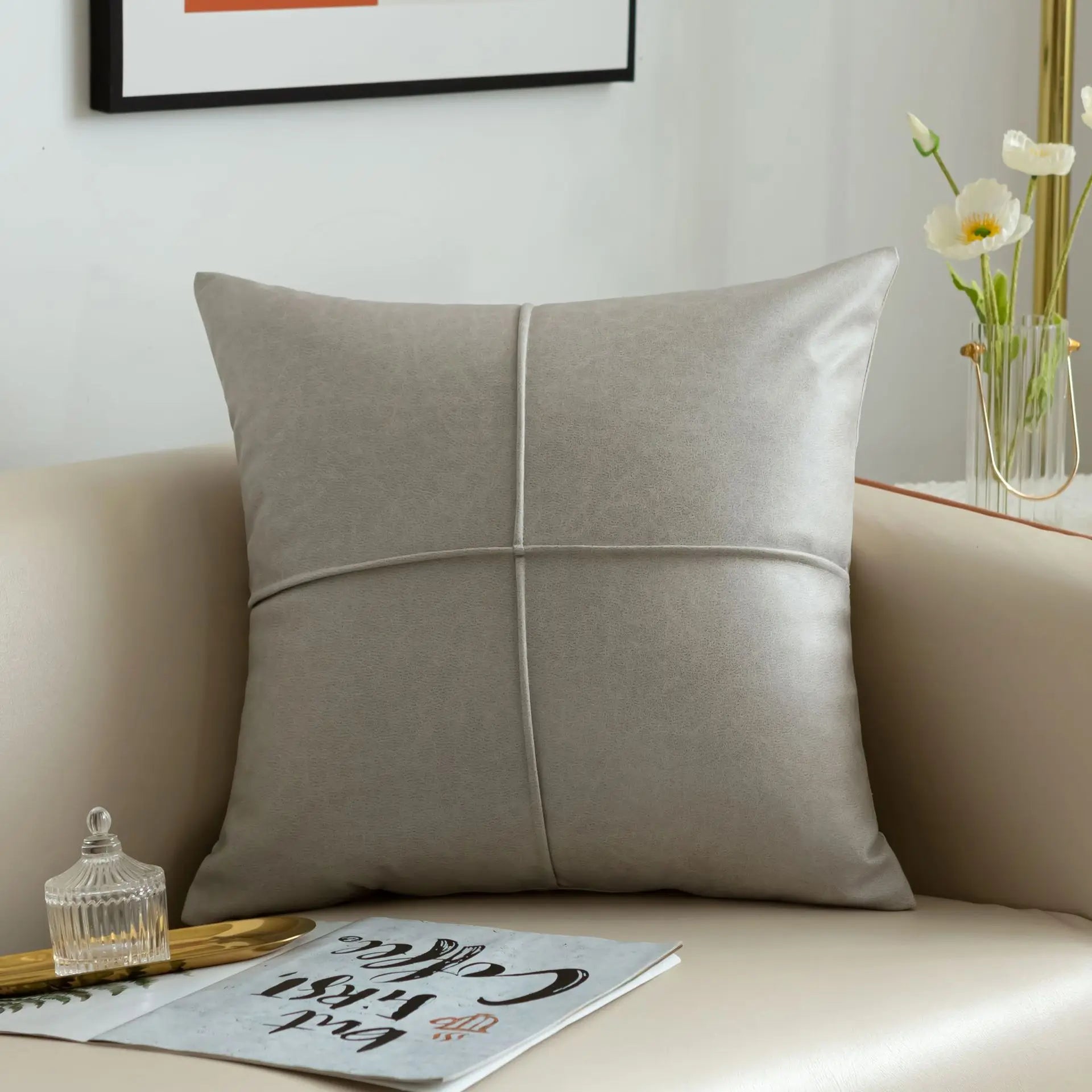Luxus Kunstleder Dekokissen | Rechteckiges Sofakissen für Wohnzimmer Kaufschwan®