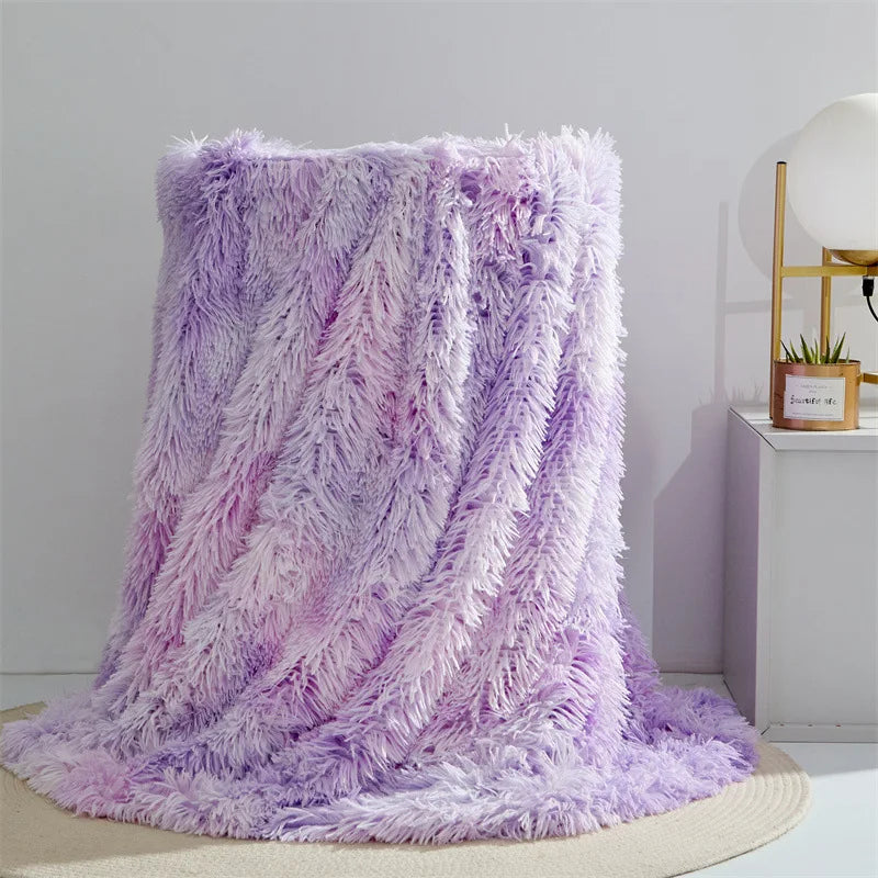 Vier-Jahreszeiten Universelle Nerz-Fleece-Decke – Flauschige Tie-Dye Einfarbige Decke für Wärme und Komfort Kaufschwan®