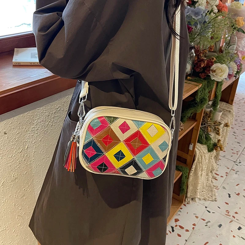 Kleine Bunte Ledertasche – Luxus Damen Handtasche, Crossbody & Schultertasche in Hochwertiger Verarbeitung