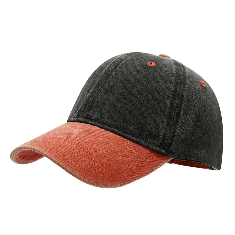 Vintage Washed Baseballkappe | Herren & Damen Farblich Abgestimmte Baseballcap | Lässige Snapback Hip Hop Baseballcap für Frühling & Sommer